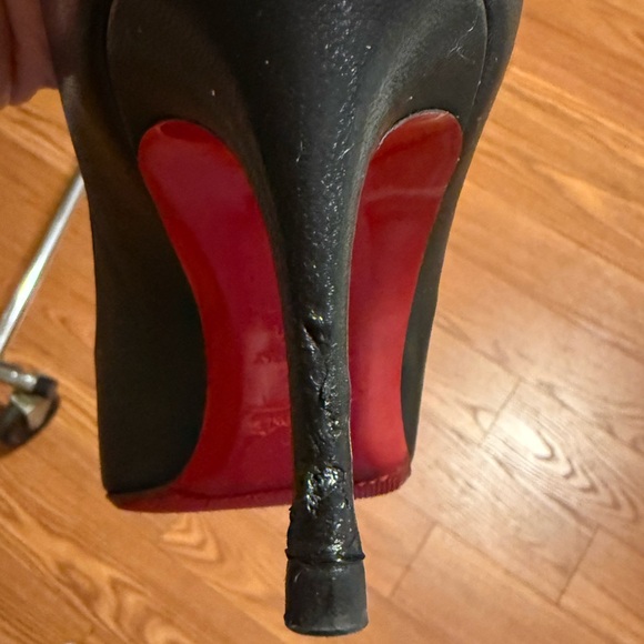 Christian Louboutin Miss Constella Black Leather & Patent w/ Silver Spikes, 38.5 - Picture 6 of 12